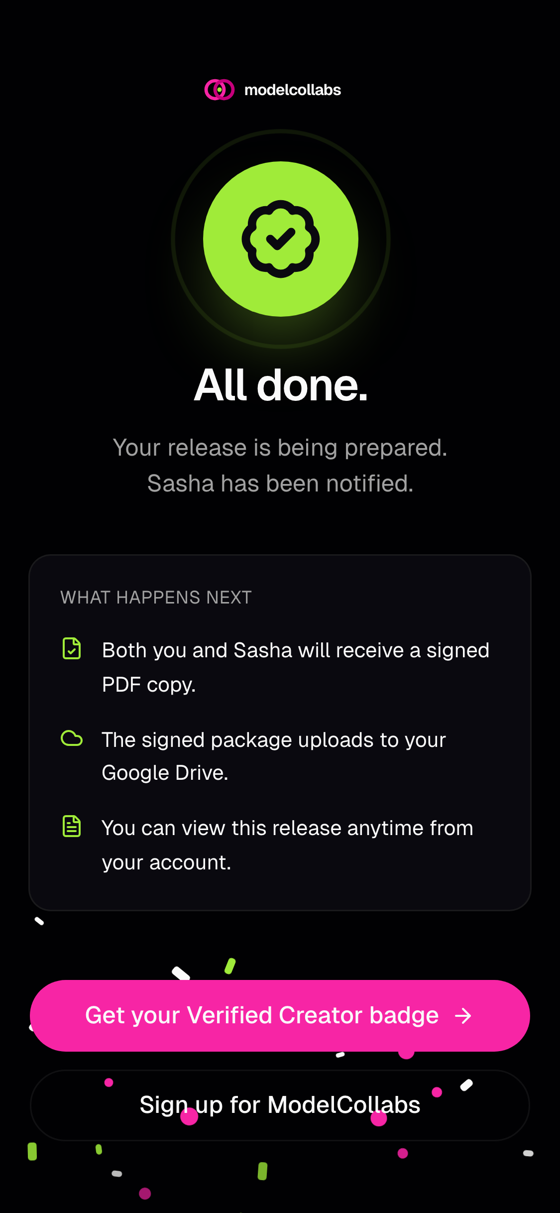 Stored, then optionally synced