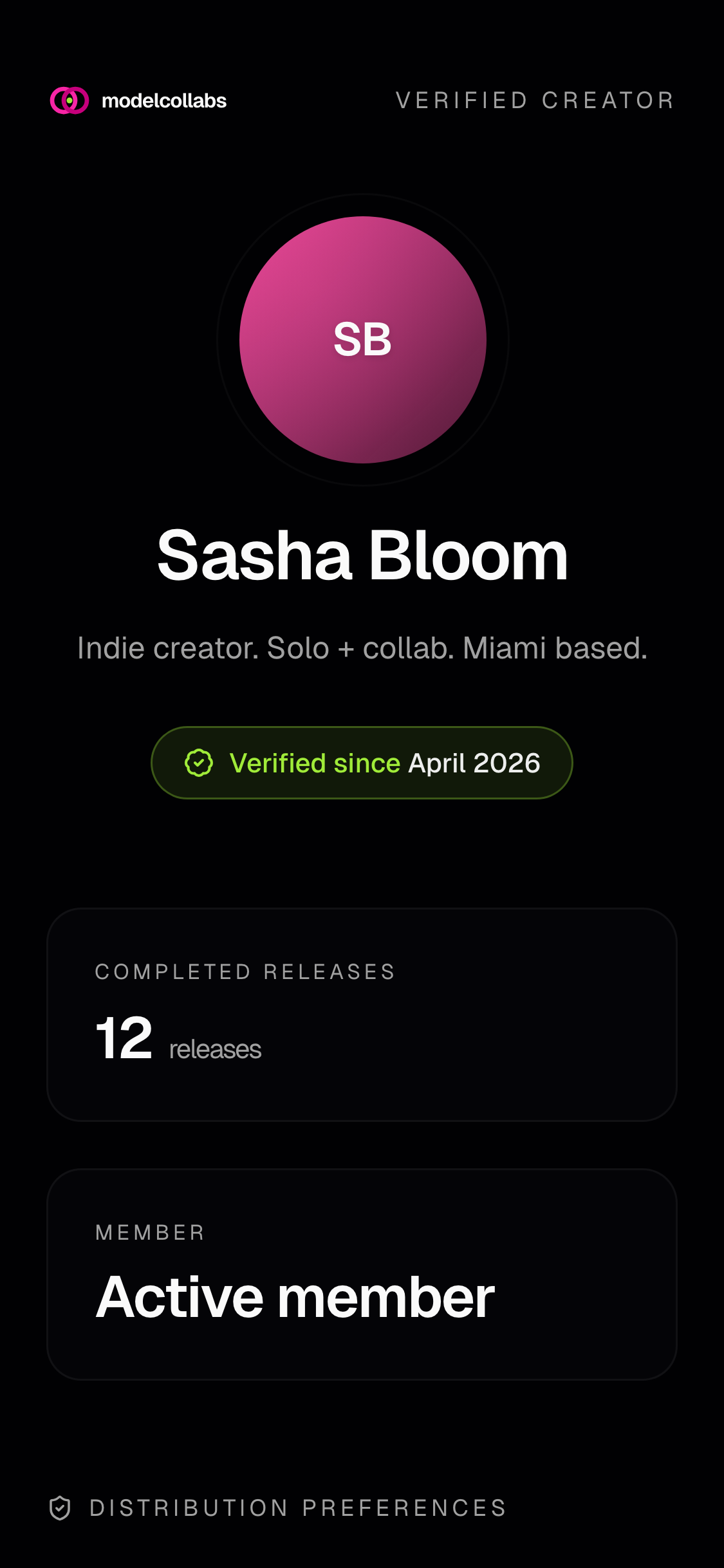 Verified profile